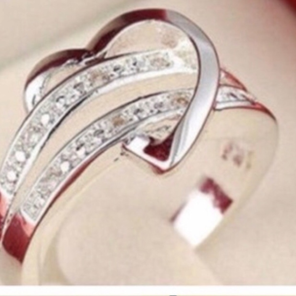 HP 💍 Open Heart Ring With Two Bars 925 Sterling